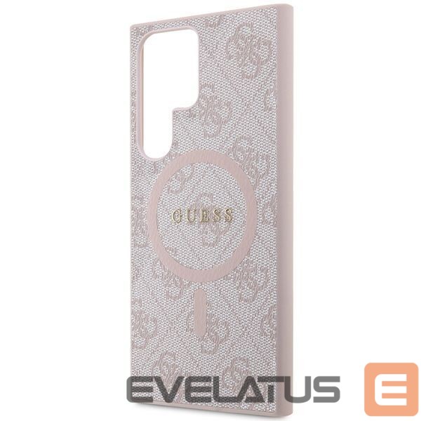 Aizmugurējais vāciņš Guess Guess 4G Collection Leather Metal Logo MagSafe Case for Samsung Galaxy S24 Ultra - Pink