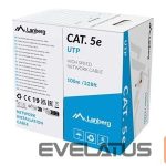 Kabelis Lanberg  | LAN Cable CAT.5E UTP 100M Solid CU Grey Fluke Passed | LCU5-12CU-0100-S 