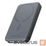Ārējais akumulators Joyroom  Powerbank Joyroom JR-W020 Mini 5000mAh USB-A USB-C inductive 20W - black + USB-C / USB-C cable 