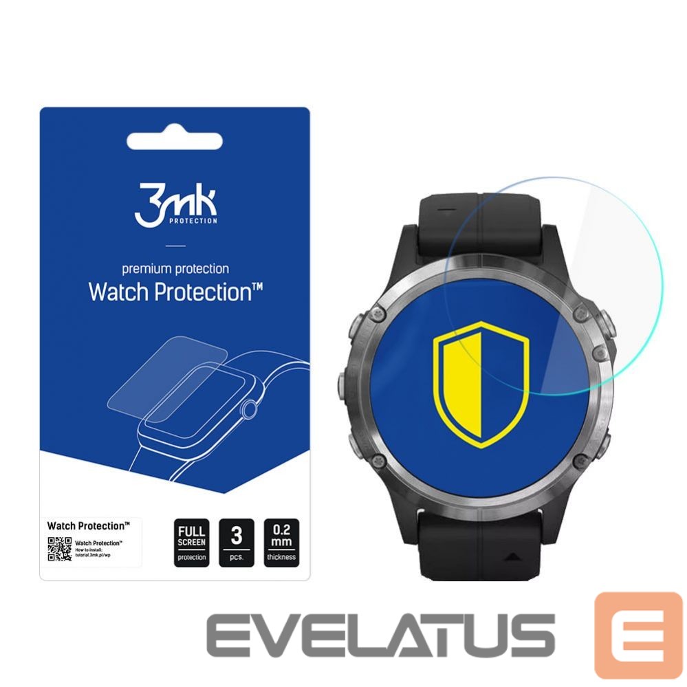 Aizsargstikls 3MK Hybrid Glass 3mk Watch Protection FlexibleGlass for Garmin Fenix 5 Plus