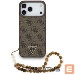 Citas preces Guess  Guess 4G Strap Triangle Logo MagSafe Case for iPhone 17 Pro Max - Brown 