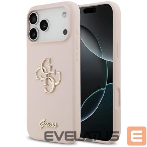 Citas preces Guess  Guess Silicone Big 4G Script Case for iPhone 17 Pro Max - Pink 