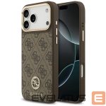 Citas preces Guess  Guess 4G Strass Logo MagSafe Case for iPhone 17 Pro Max - Brown 