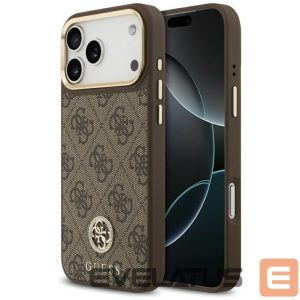 Citas preces Guess  Guess 4G Strass Logo MagSafe Case for iPhone 17 Pro Max - Brown 