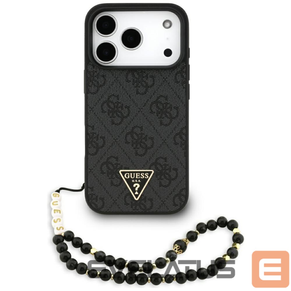 Citas preces Guess Guess 4G Strap Triangle Logo MagSafe case for iPhone 17 Pro - black