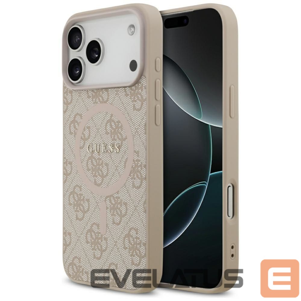 Citas preces Guess Guess 4G Ring Classic Logo MagSafena iPhone 17 Pro Max Case - Pink