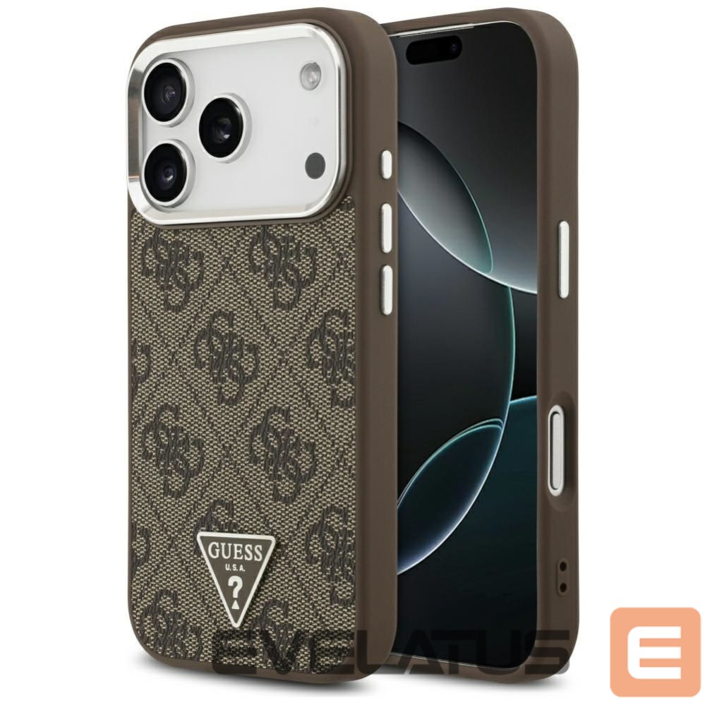 Citas preces Guess Guess 4G Triangle Logo MagSafe case for iPhone 17 Pro - brown