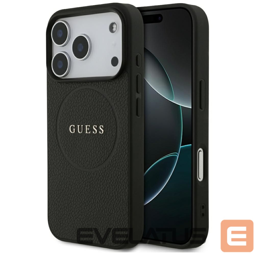 Citas preces Guess Guess Grained Ring MagSafe case for iPhone 17 Pro - black