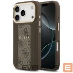 Citas preces Guess  Guess 4G Stripe MagSafe case for iPhone 17 Pro - brown 