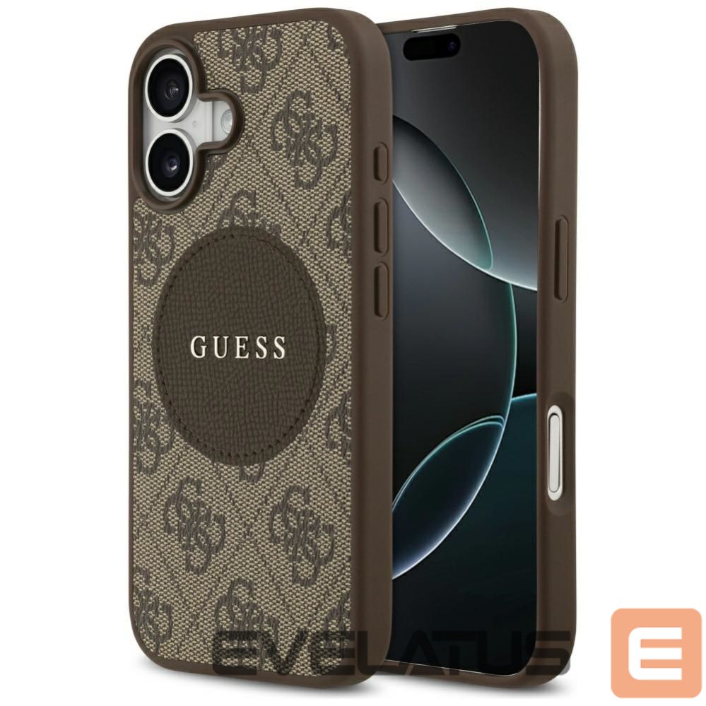 Citas preces Guess Guess 4G Circle Classic Logo MagSafe case for iPhone 17 - brown