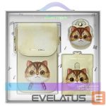 Citas preces Nimmy  Nimmy Big Eyed Pet 2.0 Cat 3-in-1 Set: Phone Bag + Wallet + Tracker Case - Beige 