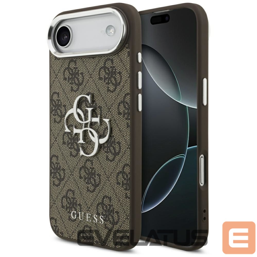 Citas preces Guess Guess 4G Big 4G Classic Logo case for iPhone 17 Air - brown and silver