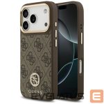 Citas preces Guess  Guess 4G Strass Logo MagSafe case for iPhone 17 Pro - brown 