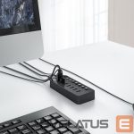 Parveidotājs Orico  Orico CT2U3-10AB 10x USB-A 3.0 Hub with Switches - Black 