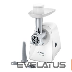Gaļas mašīnā Bosch  | Meat mincer SmartPower | MFW2510W | White | 350 W | Number of speeds 1 | 2 Discs: 3.8 and 8 mm; Sausage filler accessory. 