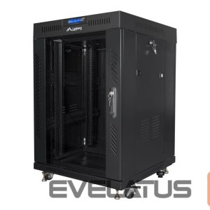 Serveri Lanberg  Rack cabinet 19" free-standing 15U/600x600 (flat pack) with glass door lCD V2, black | 