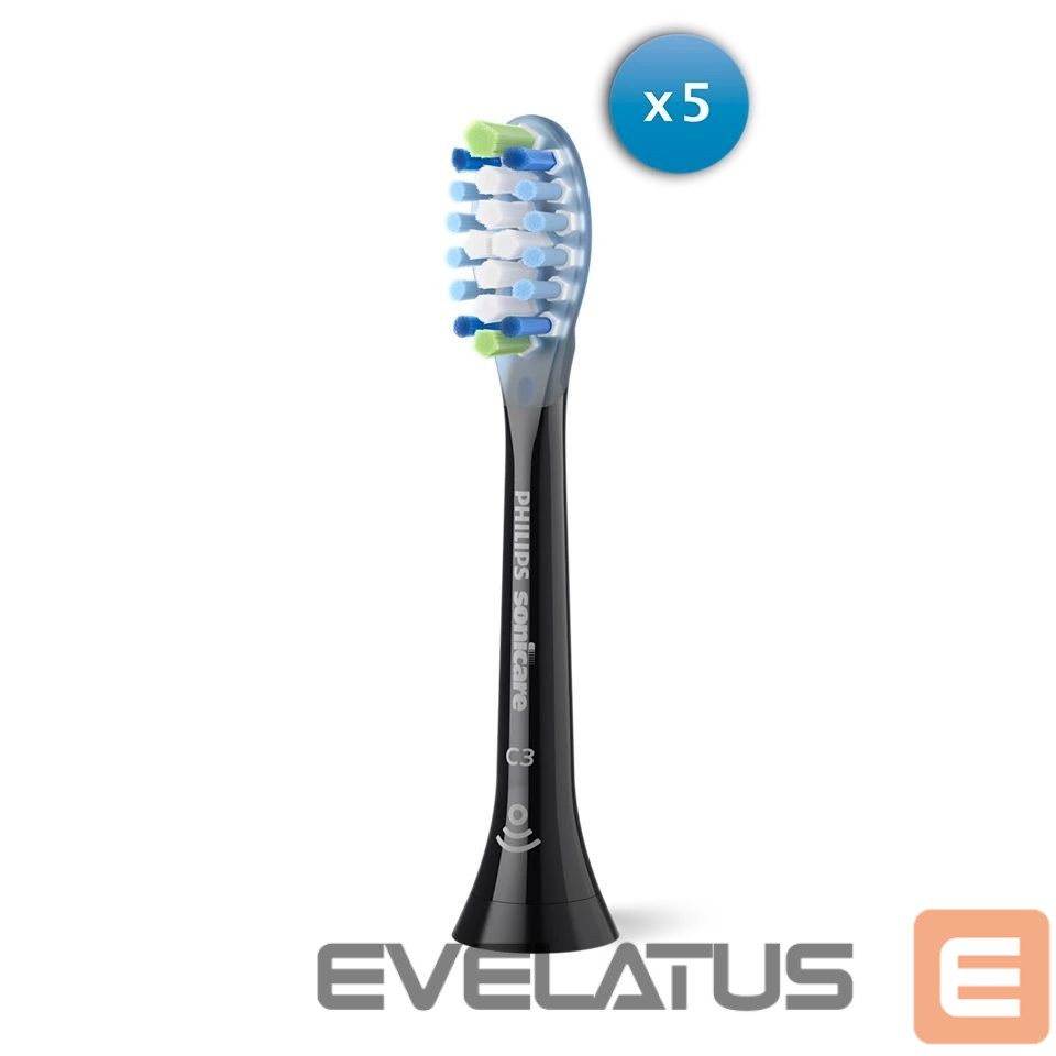 Zobu birste Philips | Toothbrush Heads | HX9045/88 Sonicare Premium Plaque Defence | Heads | For adults | Number of brush heads included 5 | Black