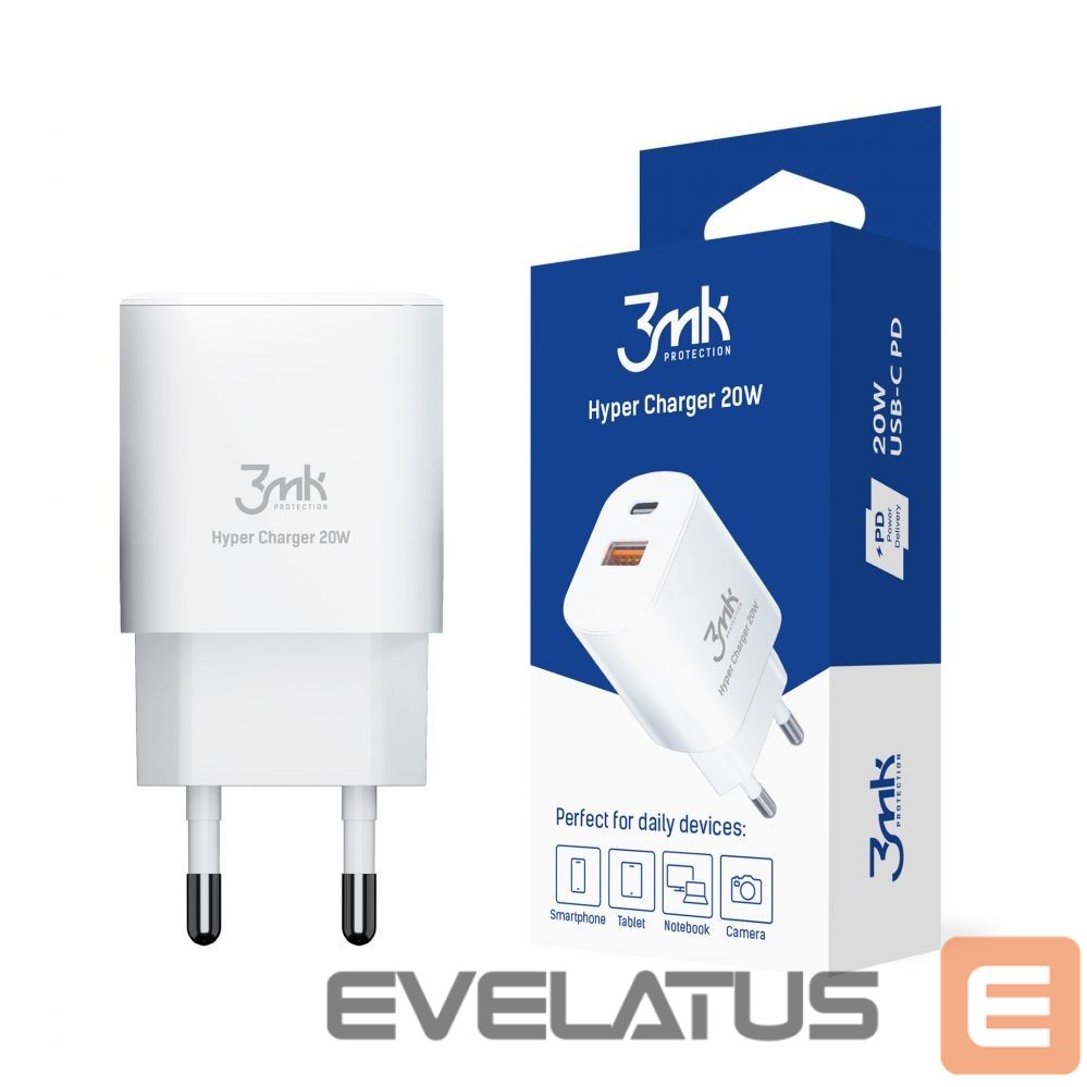 Adapteris 3MK Universal Hyper Charger 20W White