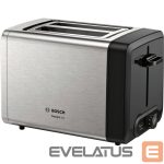 Tosters Bosch  DesignLine Toaster TAT4P420 Power 970 W, Number of slots 2, Housing material Stainless Steel, Stainless steel/Black 