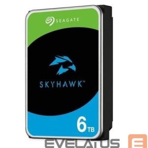 Cietais disks HDD SeaGate  HDD||SkyHawk|6TB|SATA|256 MB|5400 rpm|Discs/Heads 4/8|3,5"|ST6000VX009 