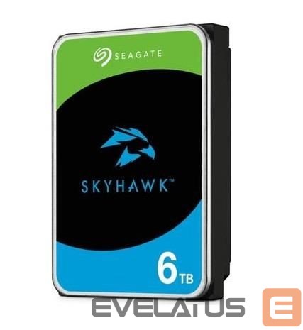 Cietais disks HDD SeaGate HDD||SkyHawk|6TB|SATA|256 MB|5400 rpm|Discs/Heads 4/8|3,5"|ST6000VX009