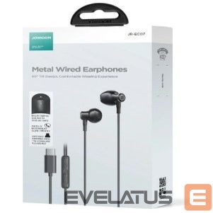 Vadu austiņas Joyroom TYPE-C Series JR-EC07 USB-C in-ear headphones metal Black
