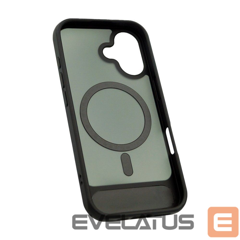 Aizmugurējais vāciņš Evelatus Apple iPhone 17 Rubber Coated MagSafe With Stand Case Black