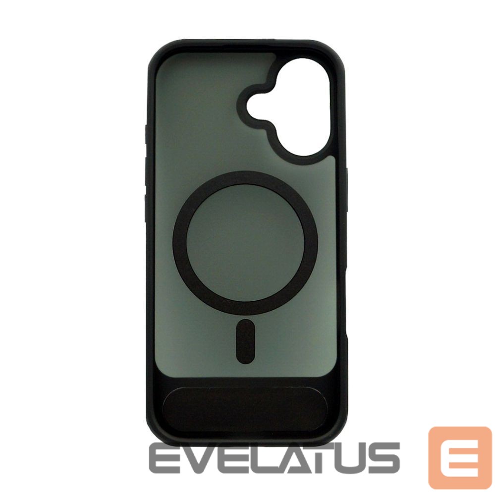 Aizmugurējais vāciņš Evelatus Apple iPhone 17 Rubber Coated MagSafe With Stand Case Black