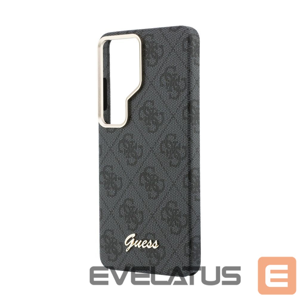 Maciņš universāla grāmata Guess Samsung Galaxy S26 Ultra PU 4G Script Metal Logo With MagSafe Case Black
