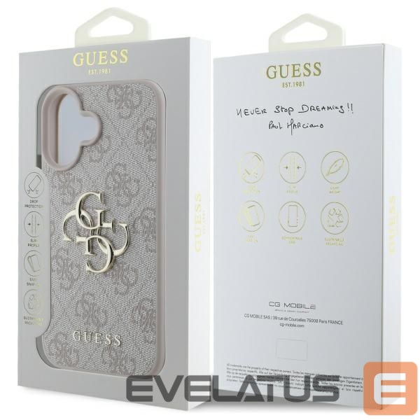 Cits mobilo telefonu aksesuārs Guess Guess 4G Big Logo Case for iPhone 16 - Pink