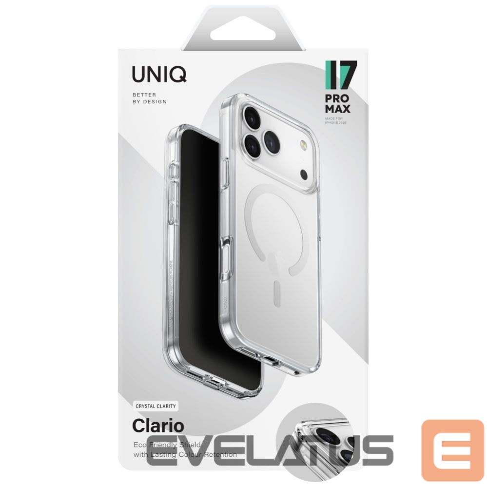Citas preces UNIQ Uniq Clario Magclick Charging Case for iPhone 17 Pro Max - Transparent