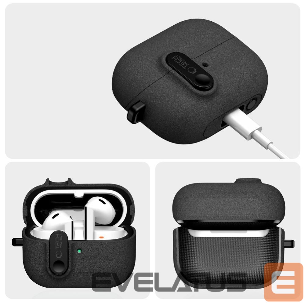 Citas preces Tech-Protect Tech-Protect Slim Hook Case for Samsung Galaxy Buds 3 / 3 FE / 3 Pro - Black