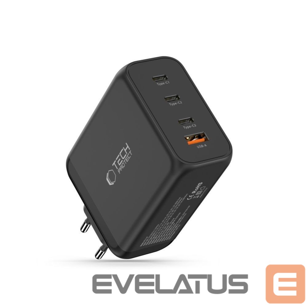 Citas preces Tech-Protect Tech-Protect NC200W-GaN 4-Port 200W Wall Charger - Black