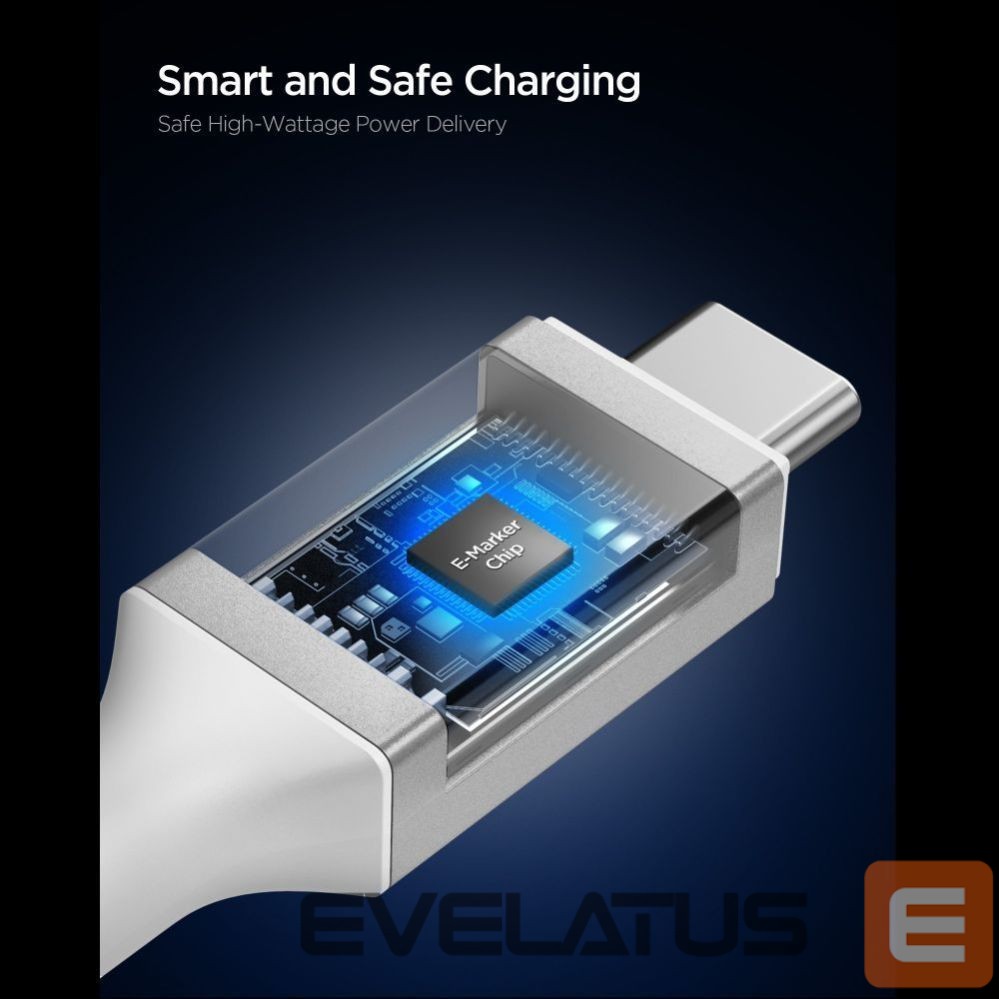 Citas preces Spigen Spigen Essential EB24015CC USB-C / USB-C 240W Cable 150cm - White