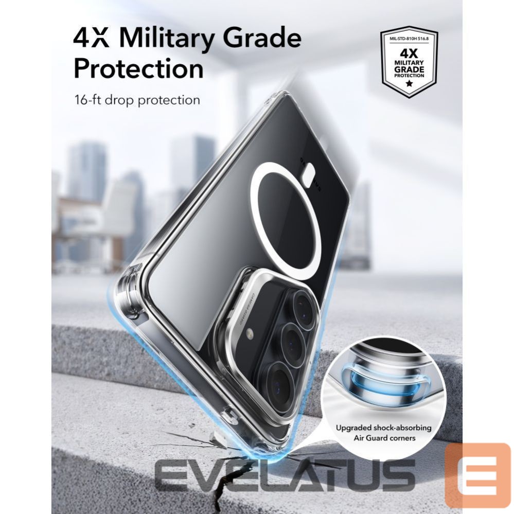 Citas preces ESR ESR Classic Hybrid Kickstand MagSafe Case for Samsung Galaxy S26+ - Transparent
