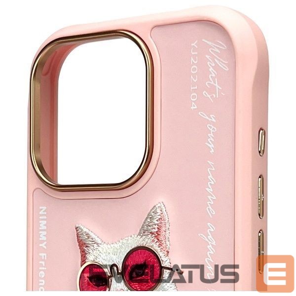 Citas preces Nimmy Nimmy Glasses Cool Cat Case for iPhone 16 Pro Max - Pink