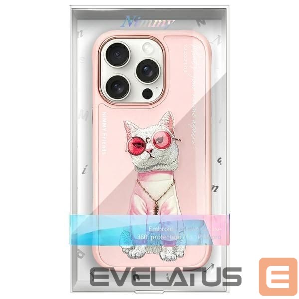 Citas preces Nimmy Nimmy Glasses Cool Cat Case for iPhone 16 Pro Max - Pink