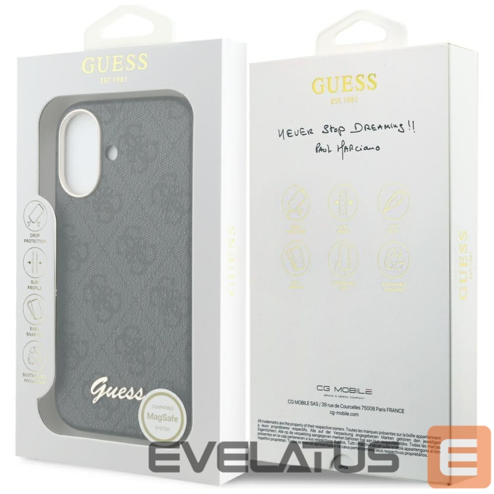 Citas preces Guess Guess 4G Script MagSafe case for iPhone 17 - black