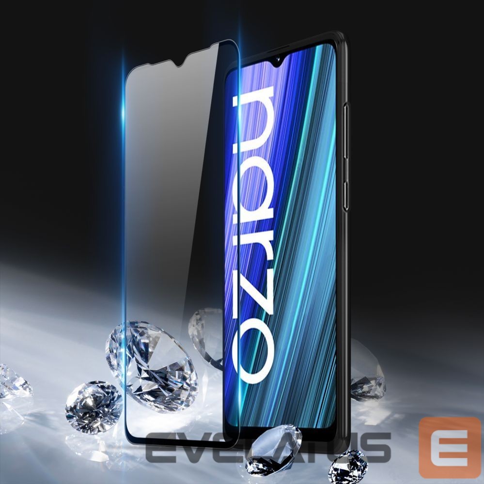 Citas preces Dux Ducis Dux Ducis 9D Tempered Glass 9H Full Screen Tempered Glass with Realme Narzo 50A frame black (case friendly)
