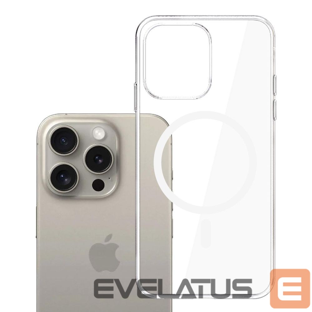 Citas preces 3MK 3mk Clear MagCase Case for Apple iPhone 15 Pro Max - Transparent