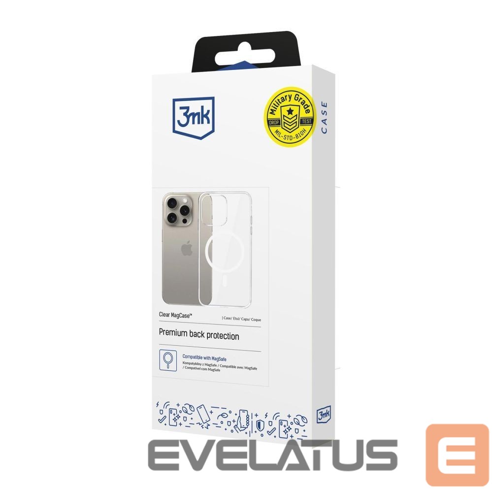 Citas preces 3MK 3mk Clear MagCase Case for Apple iPhone 15 Pro Max - Transparent