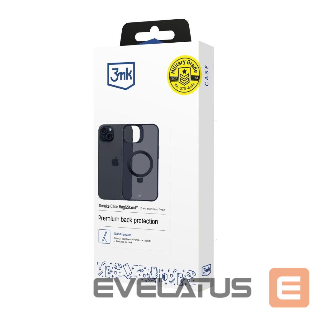 Citas preces 3MK 3mk Smoke Case Mag&Stand for Apple iPhone 15 plus - black