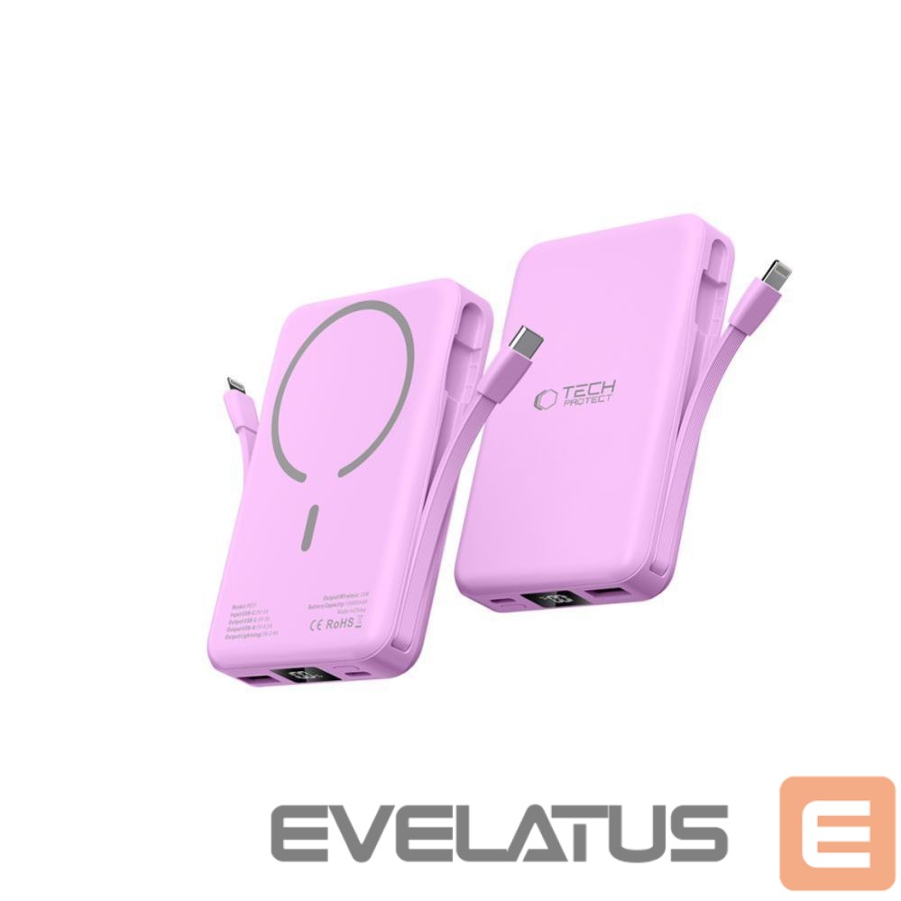 Citas preces Tech-Protect Tech-Protect PB31 MagSafe 10000mAH Power Bank - Purple
