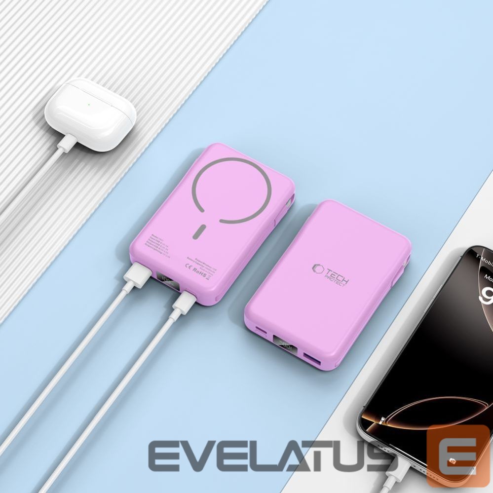 Citas preces Tech-Protect Tech-Protect PB31 MagSafe 10000mAH Power Bank - Purple