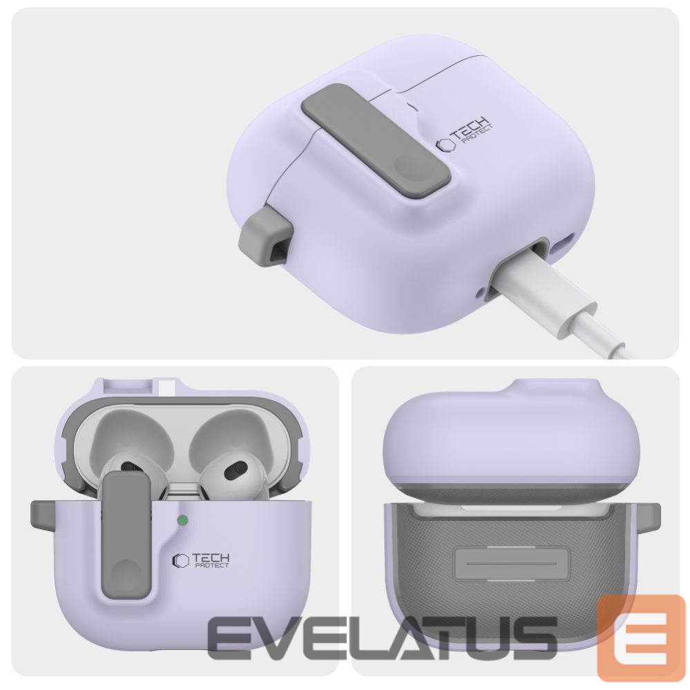 Citas preces Tech-Protect Tech-Protect Slim Hook Case for AirPods 4 - Purple
