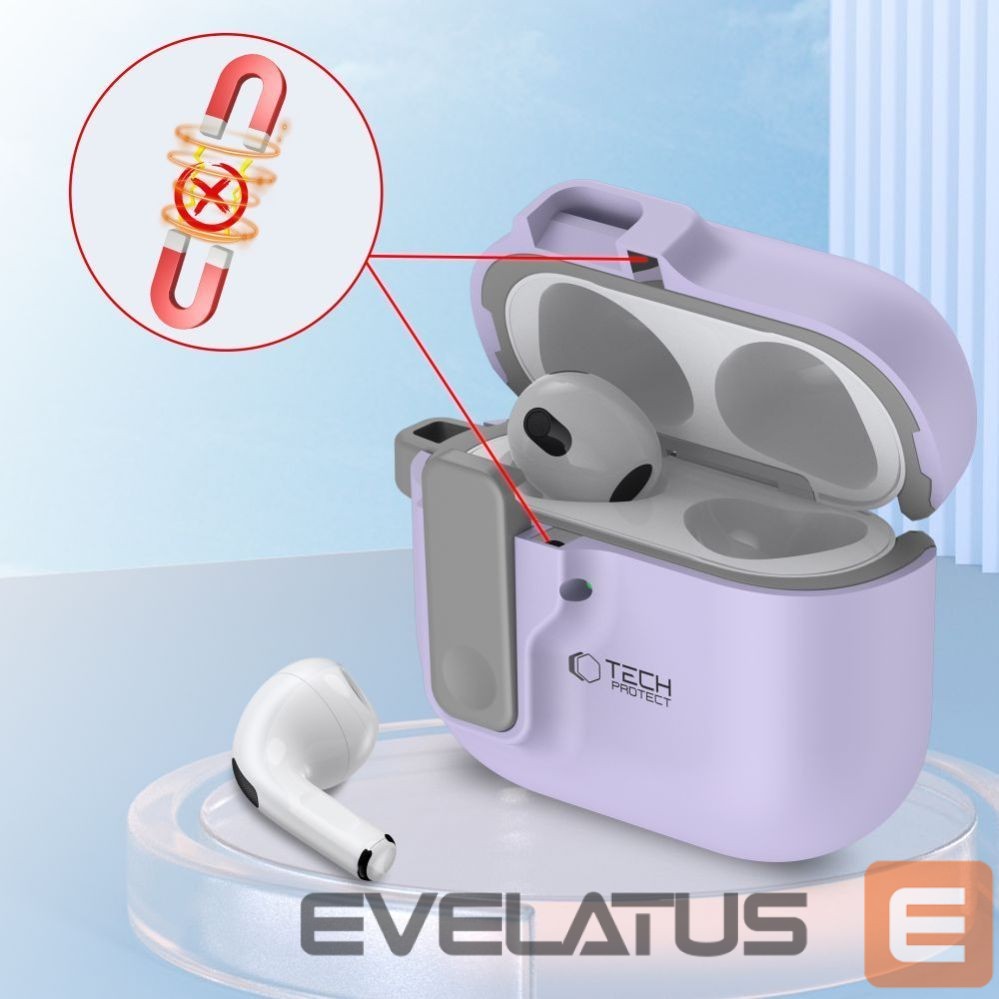 Citas preces Tech-Protect Tech-Protect Slim Hook Case for AirPods 4 - Purple