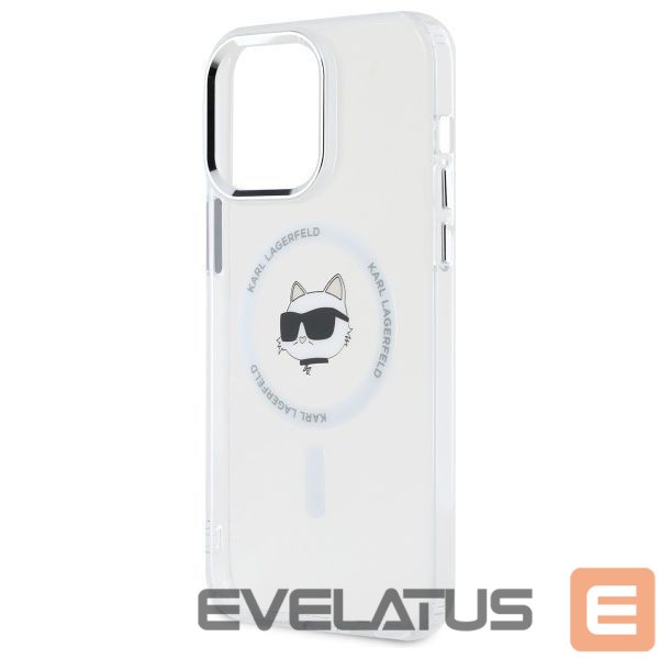 Citas preces Karl Lagerfeld Karl Lagerfeld IML Metal Choupette Head MagSafe iPhone 13 Pro Case - White