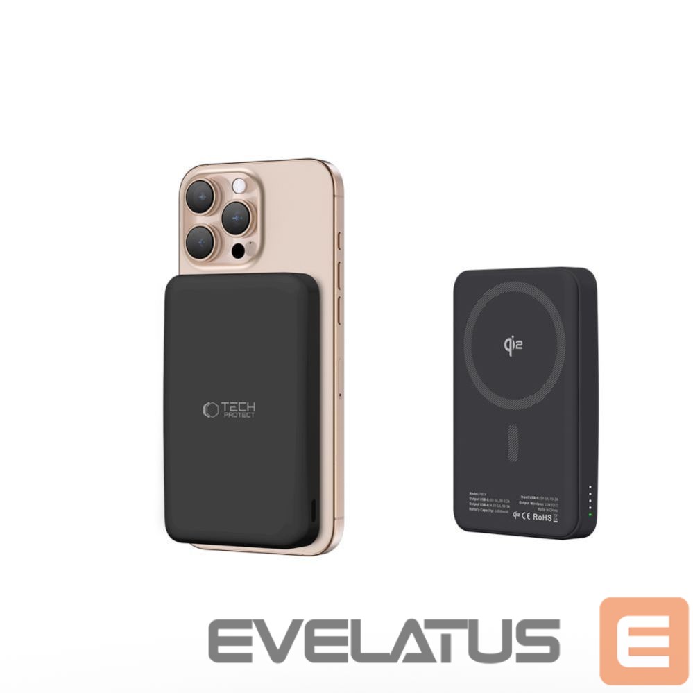 Citas preces Tech-Protect Powerbank Tech-Protect PB24 LifeMag QI2 MagSafe 10000 mAh - black
