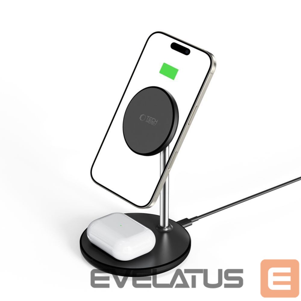 Citas preces Tech-Protect Tech-Protect QI15W-A39 2in1 MagSafe Charging Station - Black