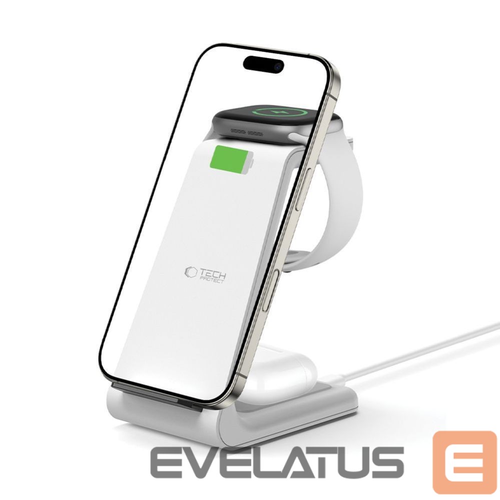 Citas preces Tech-Protect Tech-Protect QI15W-A36 3in1 Charging Station for Apple - White